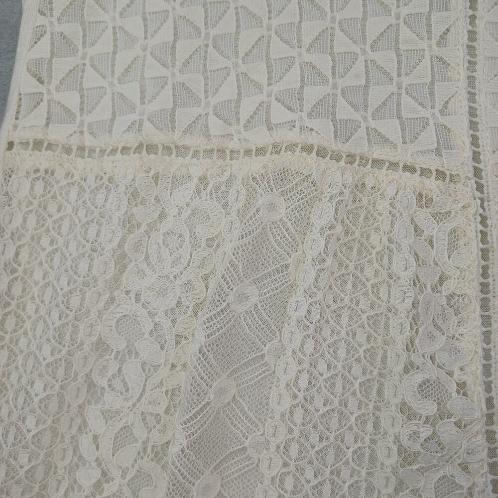 Lucky Brand Womens Boho Lace Button Up Top Cream Size Small Romantic Coquette - Picture 7 of 11